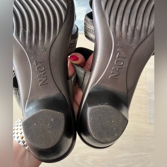 Naot | Marvel Criss Cross Buckle Strap Brown Leather Slip-on Sandals Sz 39/8 - Picture 4 of 6